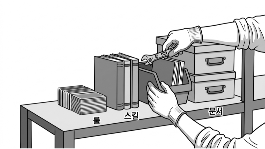 룰, 스킬, 문서를 체계적으로 정리해 에이전트의 작업 환경을 다듬는 구조